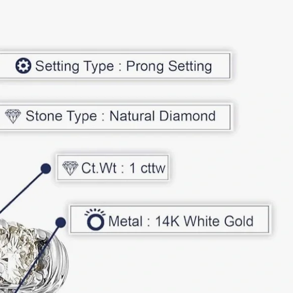 14K White Gold 1 cttw Classic Diamond Anniversary Ring Size 9